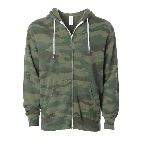 Independent Trading Co. Lightweight Fitted Zip Hooded Sweatshirt