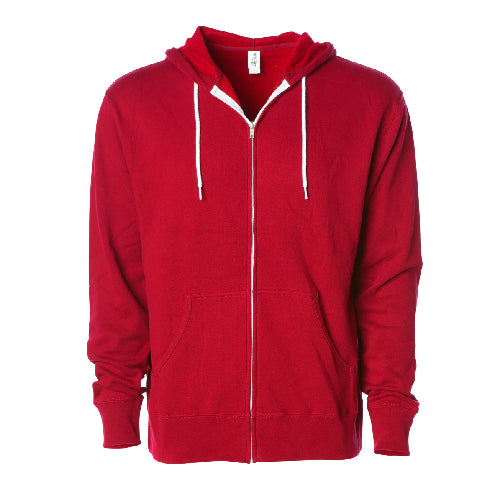 Independent Trading Co. Lightweight Fitted Zip Hooded Sweatshirt