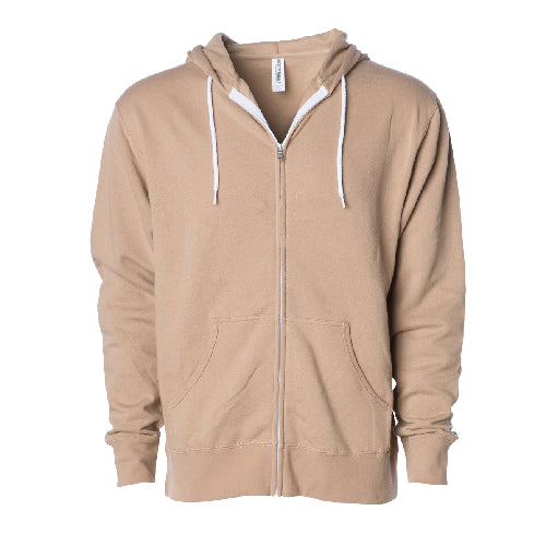 Independent Trading Co. Lightweight Fitted Zip Hooded Sweatshirt