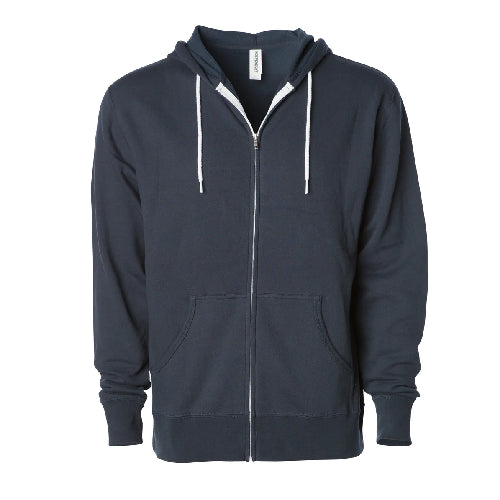 Independent Trading Co. Lightweight Fitted Zip Hooded Sweatshirt