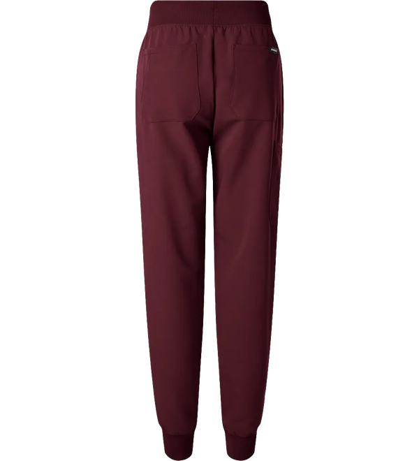 jaanuu-womens-silex-knit-waist-scrub-joggers-burgundy-back.webp