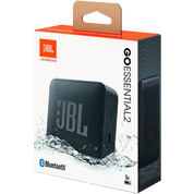 JBL Go Essential 2 packaging with JBL logo and product image on a white background