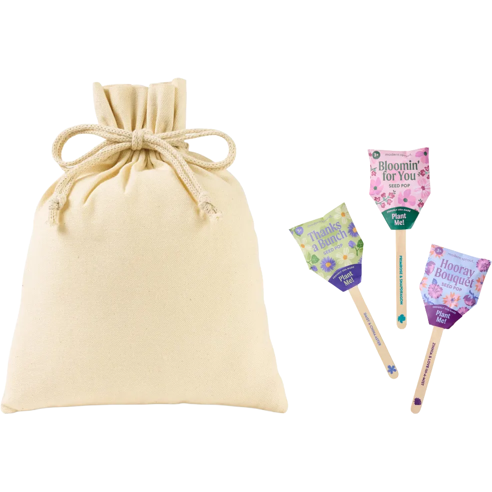 Modern Sprout Flower Pop Trio Pouch