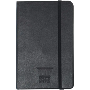 Moleskine Hard Cover Ruled Pocket Notebook in Black featuring a durable hard cover, ruled pages, rounded corners, and an elastic closure band