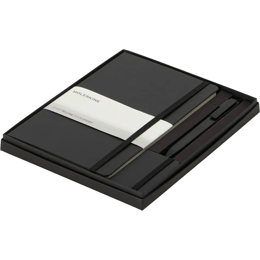 Moleskine® Large Notebook, GO Pen, and Mini Notebook Charm Gift Set