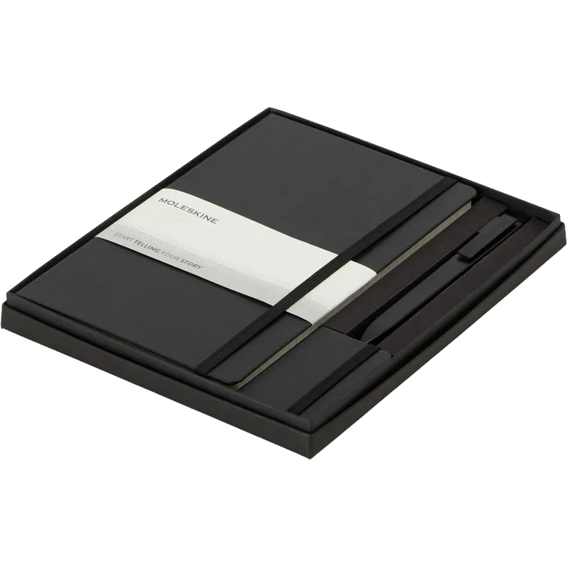 Moleskine® Large Notebook, GO Pen, and Mini Notebook Charm Gift Set