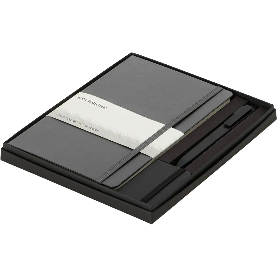Moleskine® Large Notebook, GO Pen, and Mini Notebook Charm Gift Set