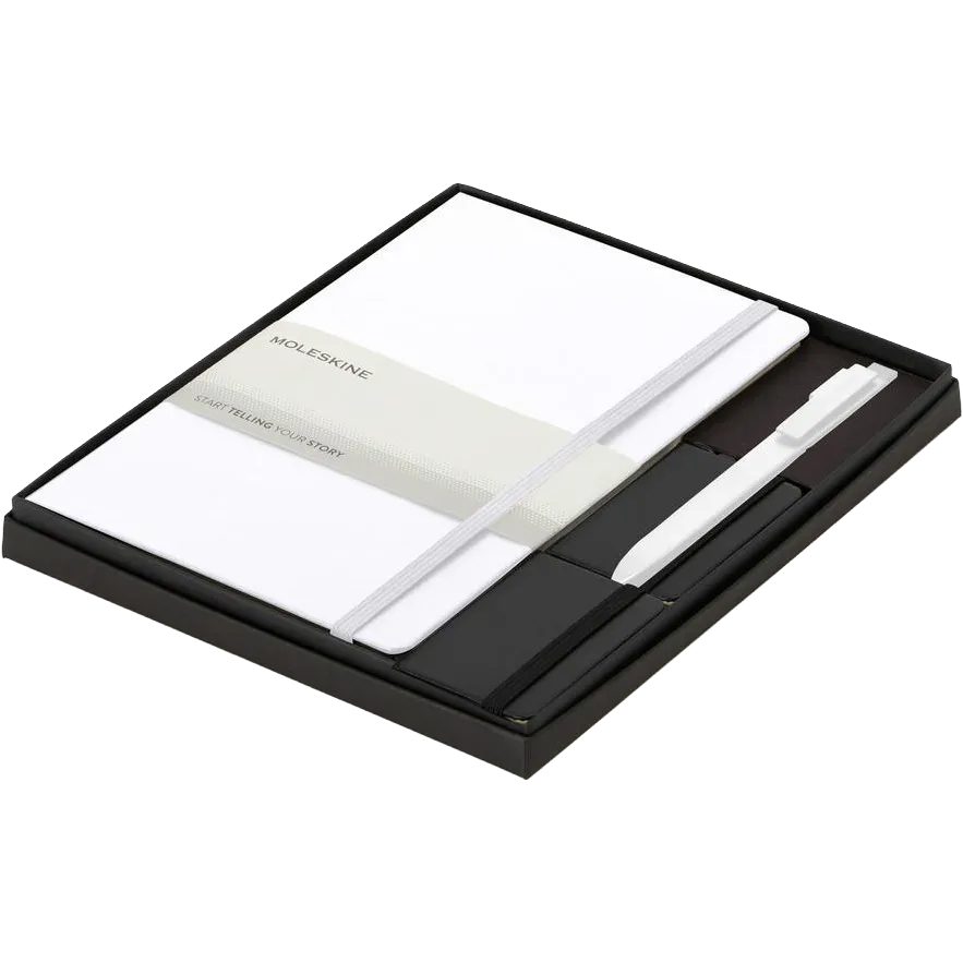 Moleskine® Large Notebook, GO Pen, and Mini Notebook Charm Gift Set