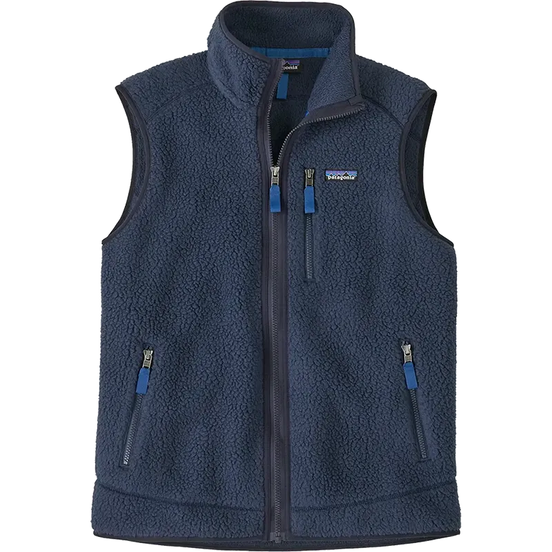 Patagonia Retro Pile fleece vest in navy blue