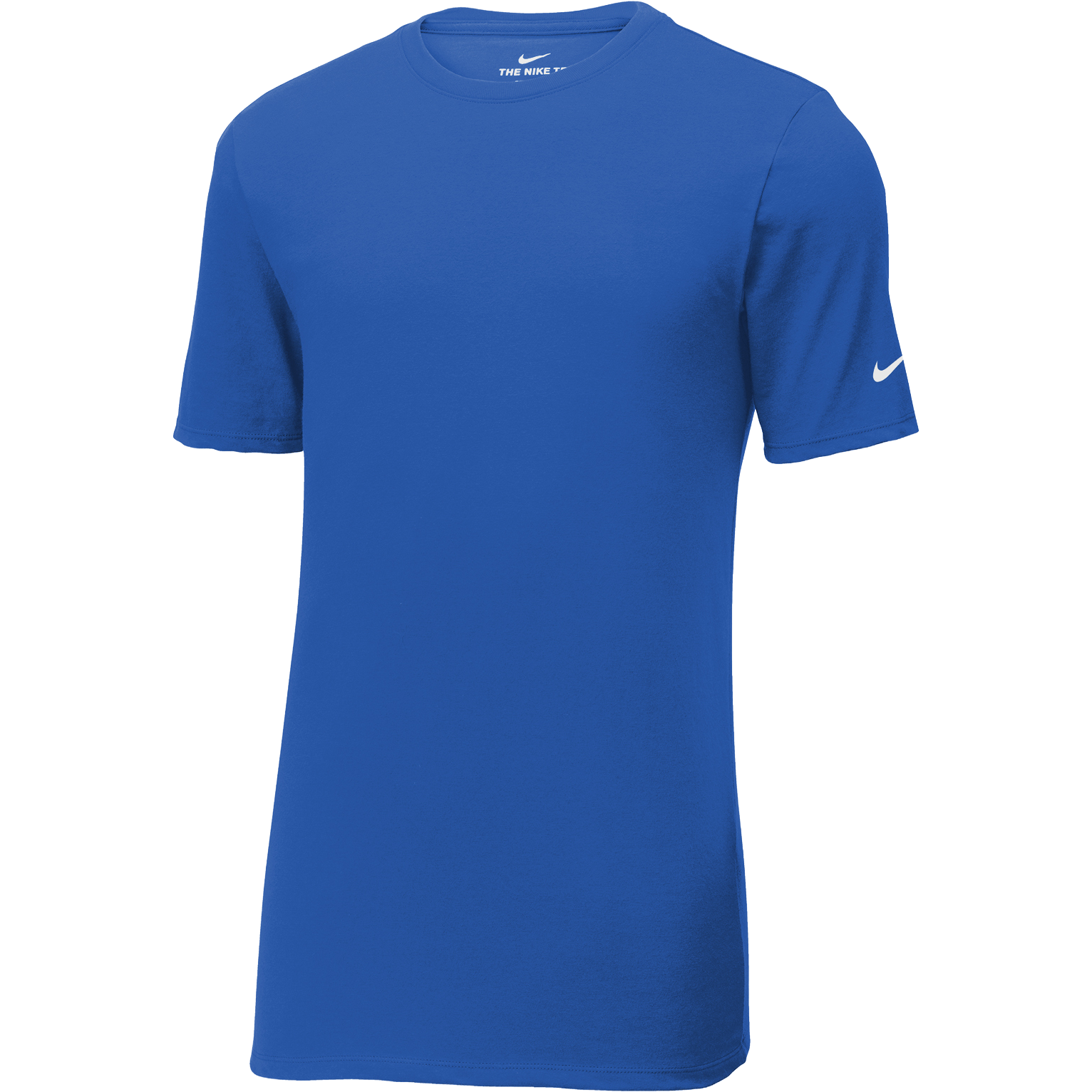 Blue t-shirt with Nike logo on a white background