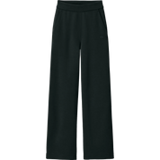 Black wide-leg sweatpants with a matching elastic waistband, displayed on a clean white background.