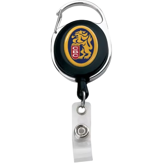 Oval Metal Retractable Badge Reel with Carabiner