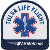 Tulsa Life Flight embroidered patch with Air Methods logo