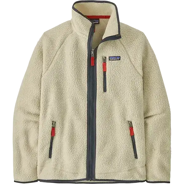 Patagonia Retro Pile full-zip fleece jacket in Pelican with Smolder Blue accents