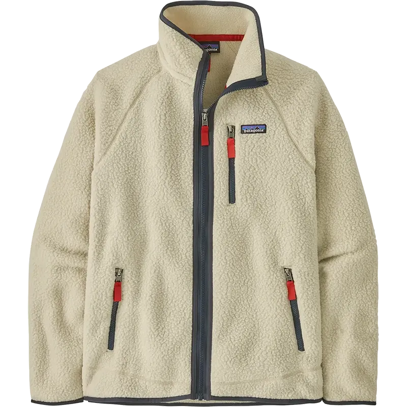 Patagonia Retro Pile full-zip fleece jacket in Pelican with Smolder Blue accents