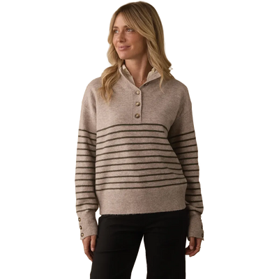 The Normal Brand Marianna Button Popover Sweater