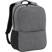 Port Authority Access Square backpack in Heather Gray/Black with front zip pocket