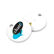 Two white round devices with 'chatt' branding on a white background