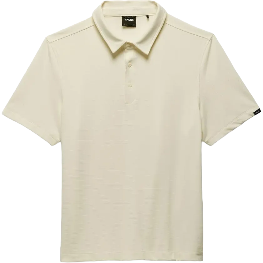 A short-sleeve polo shirt in a light cream or off-white color, featuring a classic collar, a three-button placket, and a subtle textured knit pattern. The brand name 'pimkie' is visible on the inner neck label.