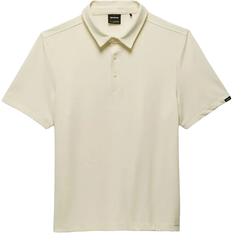 A short-sleeve polo shirt in a light cream or off-white color, featuring a classic collar, a three-button placket, and a subtle textured knit pattern. The brand name 'pimkie' is visible on the inner neck label.