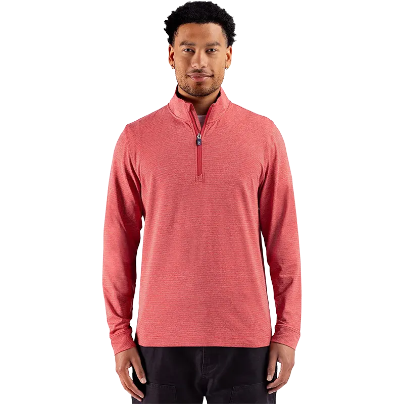Cutter & Buck Adapt Recycled Soft Knit Stripe Mens Quarter Zip Pullover