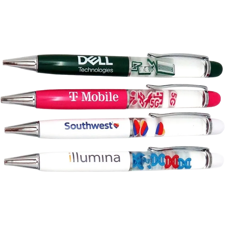 Superior Metal Twist Pen w/Custom 3D Molded Floaters