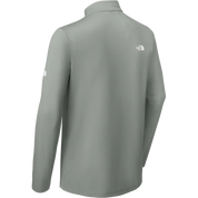The North Face long-sleeve quarter-zip pullover jacket by The North Face, shown from the back in a solid gray color. The brand's logo is visible on the upper back and left sleeve.