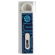 Electronic device with 'SUBFOCUS' branding on a white background