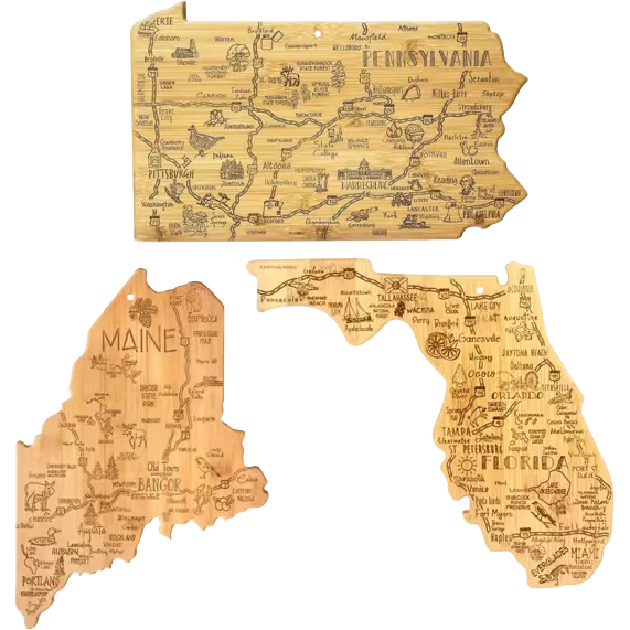 U.S. Destination Bamboo Cutting and Serving Boards