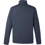Back view of navy quarter-zip pullover sweater