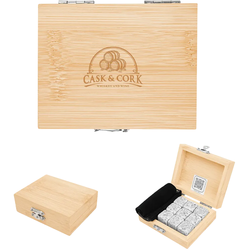 Whiskey Stone Ice Cubes In FSC® Bamboo Box